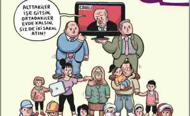 Erdoğan'ın 'Biz Bize Yeteriz Piramidi' Uykusuz'un Kapağında: 'Alttakiler İşe Gitsin, Ortadakiler Evde Kalsın'