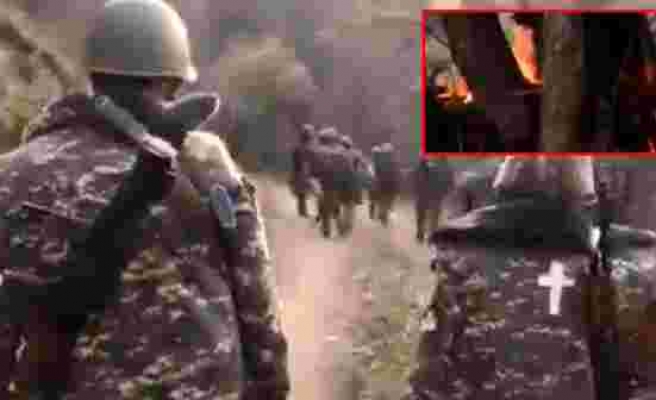 Ermenistan ordusu Laçin koridorunda SİHA'lardan kaçmak için ormanı yaktı