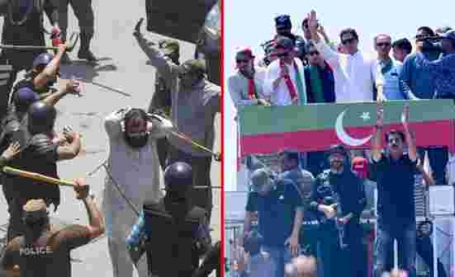 Eski Başbakan Khan'ın çağrısı sonrası Pakistan karıştı! Sokağa çıkan halka, polis sert müdahalede bulundu - Haberler