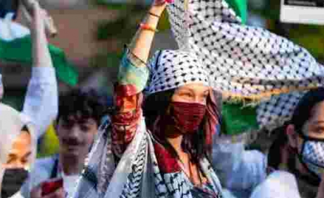 Filistin'e Destek Yürüyüşüne Katılan Bella Hadid'e İsrail'den Tepki: 'Yazıklar Olsun Sana'
