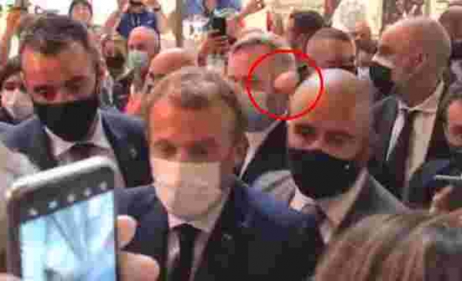 Fransa Cumhurbaşkanı Macron’a yumurtalı saldırı O anlar kamerada