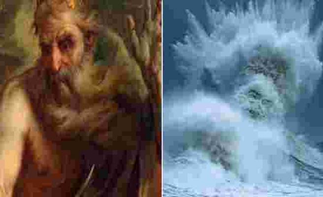 Fransız fotoğrafçı dev dalgalar arasında Poseidon'ın silüetini yakaladı
