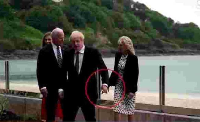 G-7 zirvesine damga vuran olay! Boris Johnson ve Biden'in eşi az kalsın el ele tutuşuyordu