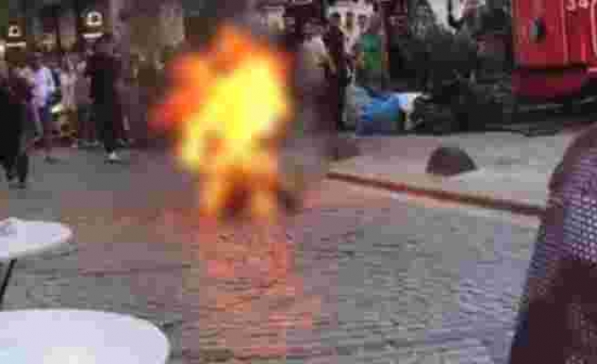 Galata Kulesi önünde bir kişi kendini yaktı! İşte olay yerinden ilk görüntüler - Haberler