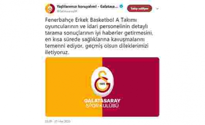 Galatasaray'dan Fenerbahçe'ye geçmiş olsun mesajı