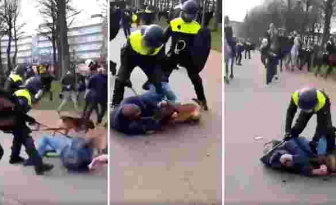 Hollanda'da Kovid Kısıtlamaları ve Hükümet Karşıtı Protestolarda Polis Göstericilere Cop ile Müdahale Etti