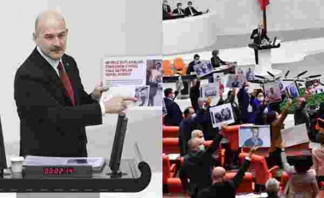 İki Farklı Kameradan TBMM: Süleyman Soylu, Meclis'te Konuşurken, HDP'li Vekiller 'Hiçbir Canı Unutmadık' Diyerek Protesto Ettiler
