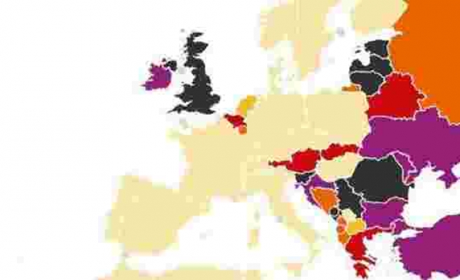 İngiliz basınından endişe veren Covid-19 haritası: Türkiye en yüksek ülkeler arasında