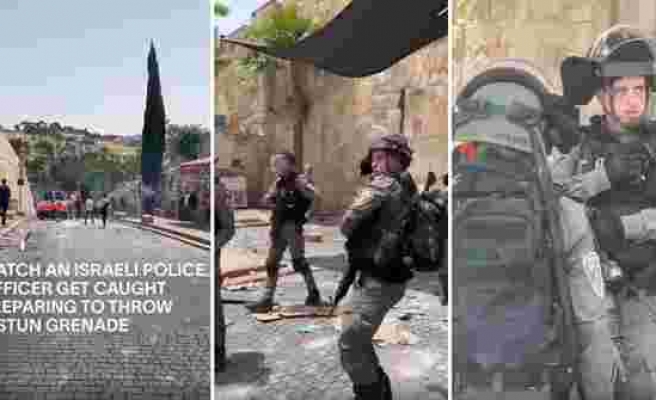 Kameralar Kapalıyken Ne Olduğunu Biliyoruz: İsrailli Polis, Kamerayı Fark Edince Gaz Bombası Atmaktan Vazgeçti