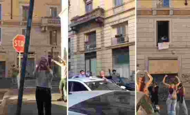 Karantina Kurallarının Gevşetilmesinden Sonra İnsanlar Milano Sokaklarında Dans Etti