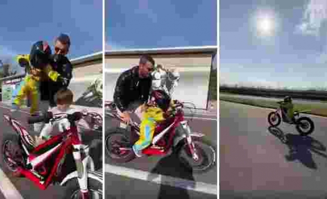 Kenan Sofuoğlu'nun 2 Yaşındaki Çocuğu Tek Başına Motosiklet Kullandı