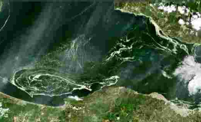 Marmara denizini saran deniz salyaları uydudan bile görüldü