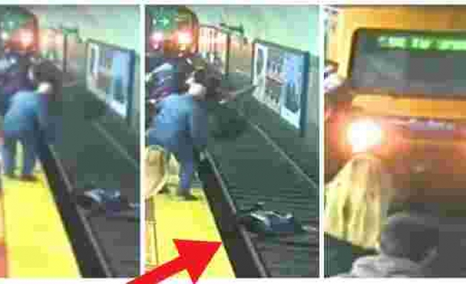 Metro Raylarına Düşen Kadının Ölümle Burun Buruna Geldiği Anlar
