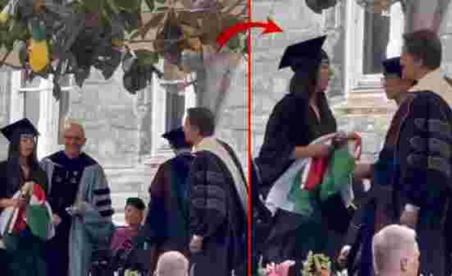 Mezuniyet törenine damga vuran görüntü! Filistinli öğrenci ABD Dışişleri Bakanı Blinken'ın elini sıkmadı - Haberler