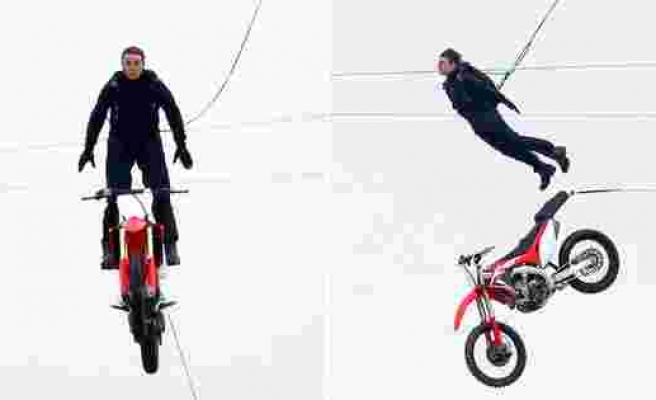Mission: Impossible 7 Çekimlerinde Dublör Kullanmadan Motosiklet ile Dağdan Atlayan Tom Cruise