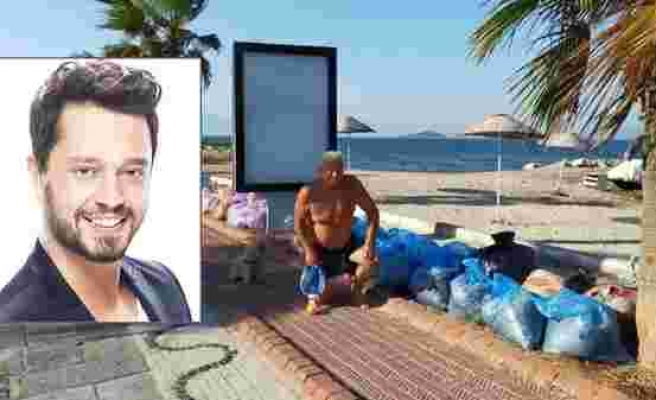 Murat Boz'un babası tatilde çöp topladı
