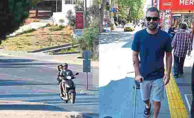 Murat Eken sakat ayağı ile motosiklet kullandı