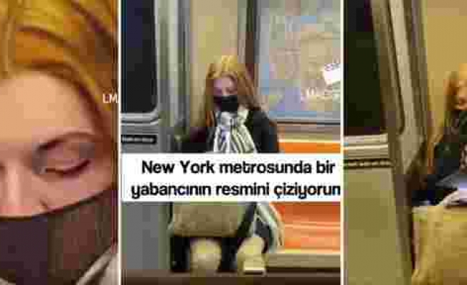 New York Metrosunda Rastgele Birinin Resmini Yapan Adam ve O Hediye Karşısında Duygu Dolu Anlar Yaşayan Kadın