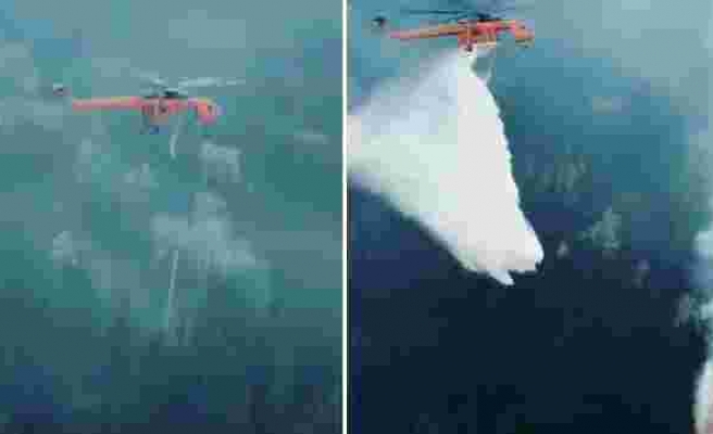 Orman Yangınına Nokta Atışı Müdahale Eden Helikopter Pilotunun Muhteşem Anları