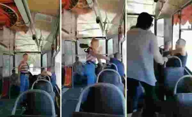 Otobüsteki Kadına Saldıran Erkeği El Birliğiyle Haşat Eden Kadınlar