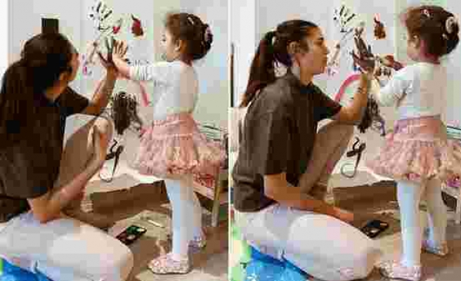 Özlem Ada Şahin ve kızından boyalı paylaşım