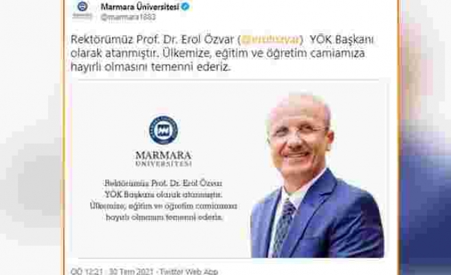 Resmi Gazete'yi Beklemeden Yeni YÖK Başkanını Açıklayan Marmara Üniversitesi, Paylaşımı Sildi