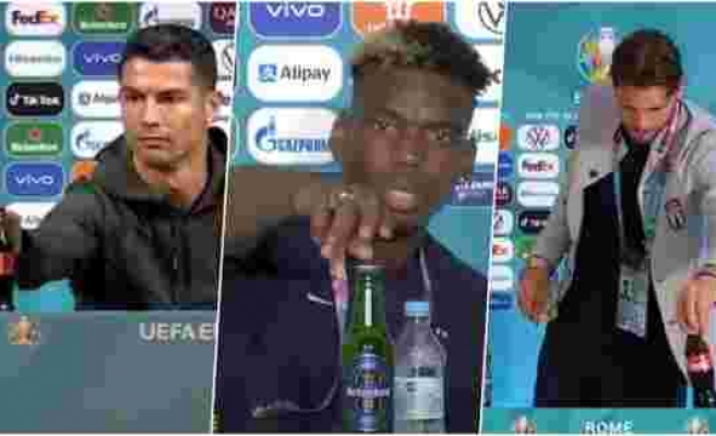 Ronaldo'nun Yaptığı Hareket Akıma Dönüştü: Pogba, Heineken, Locatelli ise Coca-Cola Şişelerini Kaldırdı