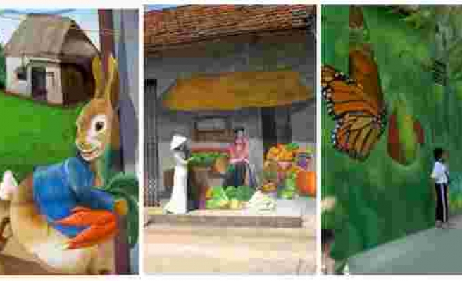 Sanat Her Yerde: Bir Vietnam Köyündeki Rengarenk Duvar Resimleri Sizi Büyüleyecek!