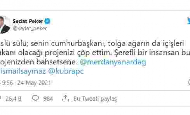Sedat Peker'in Süleyman Soylu'nun İddialarına Twitter Üzerinden Verdiği Yanıtlar