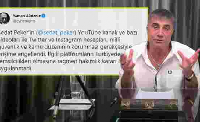 Sedat Peker'in YouTube Kanalı ve Sosyal Medya Hesaplarına Erişim Engeli!