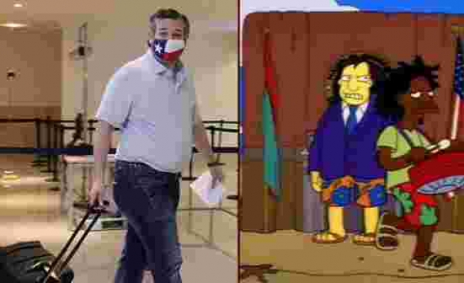 Simpsonlar yine bildi! Teksas senatörünün felaketi yaşayan şehri bırakıp tatile gitmesini 1993'te öngörmüşler