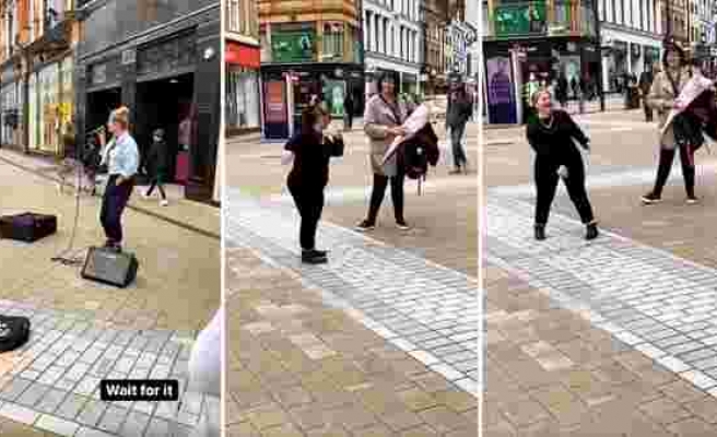 Sokak Müzisyeninin Muhteşem Performansına Dans Ederek Eşlik Eden Down Sendromlu Genç
