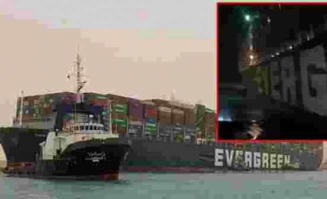Süveyş Kanalı'nı tıkayan dev gemi 7. günde yüzdürüldü! Kurtarılma anına ilişkin görüntüler ortaya çıktı