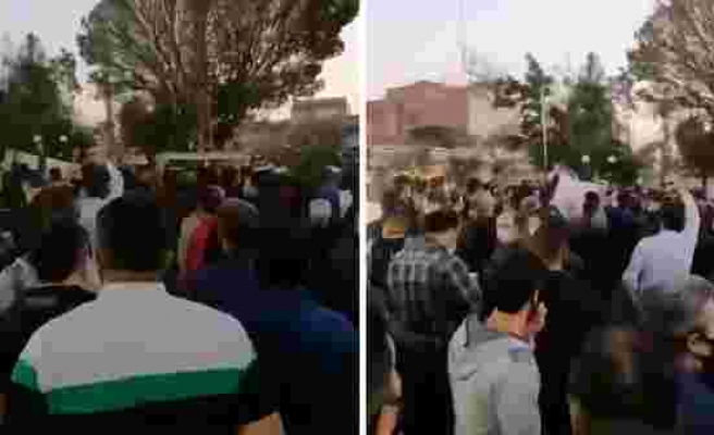 Tebriz'de halk, İran'ın Ermenistan'a desteğini protesto ediyor