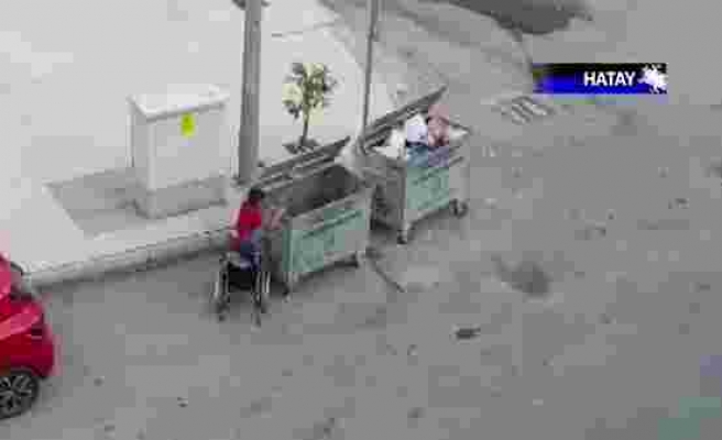 Tekerlekli Sandalyesi ile Çöp Karıştırıp Plastik Atık Toplayan Çocuğun Kahreden Görüntüleri
