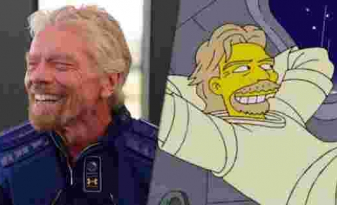 The Simpsons Yine Bildi… Branson’ın Uzaya Çıkışını 7 Yıl Önce İşlemişler