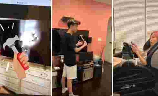 TikTok'ta Gördüğü 'Televizyon Parçalama' Görüntüsünü Evdeki Televizyona Uygulamak İsteyen Genç Annesini Çıldırttı