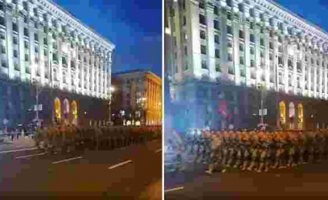 Ukraynalı Askerlerin Geçit Töreni Provasında Hep Bir Ağızdan 'Putin Bir S*kkafalı' Sloganı Attığı İddiası