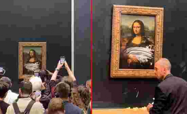Yaşlı kadın kılığına giren iklim aktivisti, Mona Lisa tablosuna pasta fırlattı - Haberler