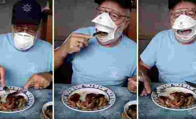 Yüzden Çıkarmadan Yemek Yemek Yenilebilecek Maske İcat Eden Adam