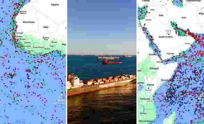 Yüzlerce Gemi Sırada Bekliyor: İşte Süveyş Kanalı’nda Oluşan Gemi Trafiği